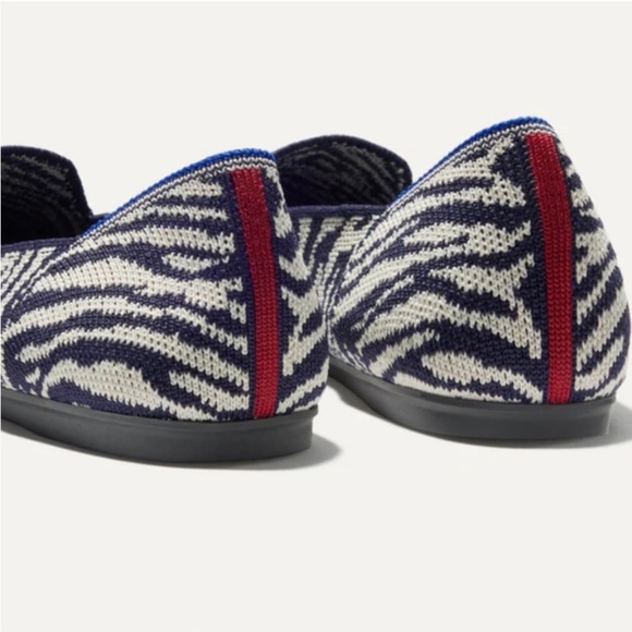 Rothy's The Almond Loafer Zebra Print Navy Blue & White Size 6 - Picture 10 of 15